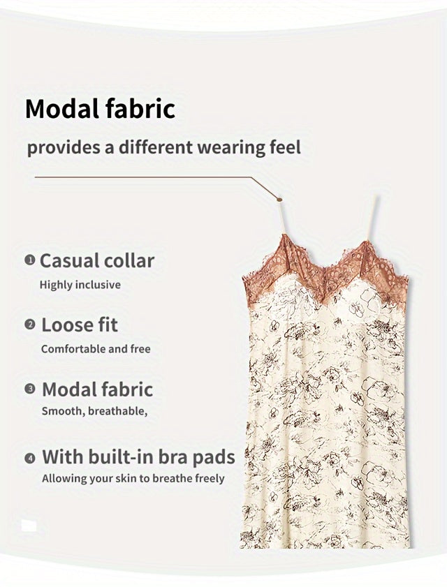 Women's Elegant Modal Pajamas，Built-in Chest Pad，Short Sleeves，Lace Thin Belt with Lining，Knitted Fabric，Straight skirt，Zipper Cardigan，Suitable for Spring, Summer and Autumn - 95%Modal 5%Elastic Fiber