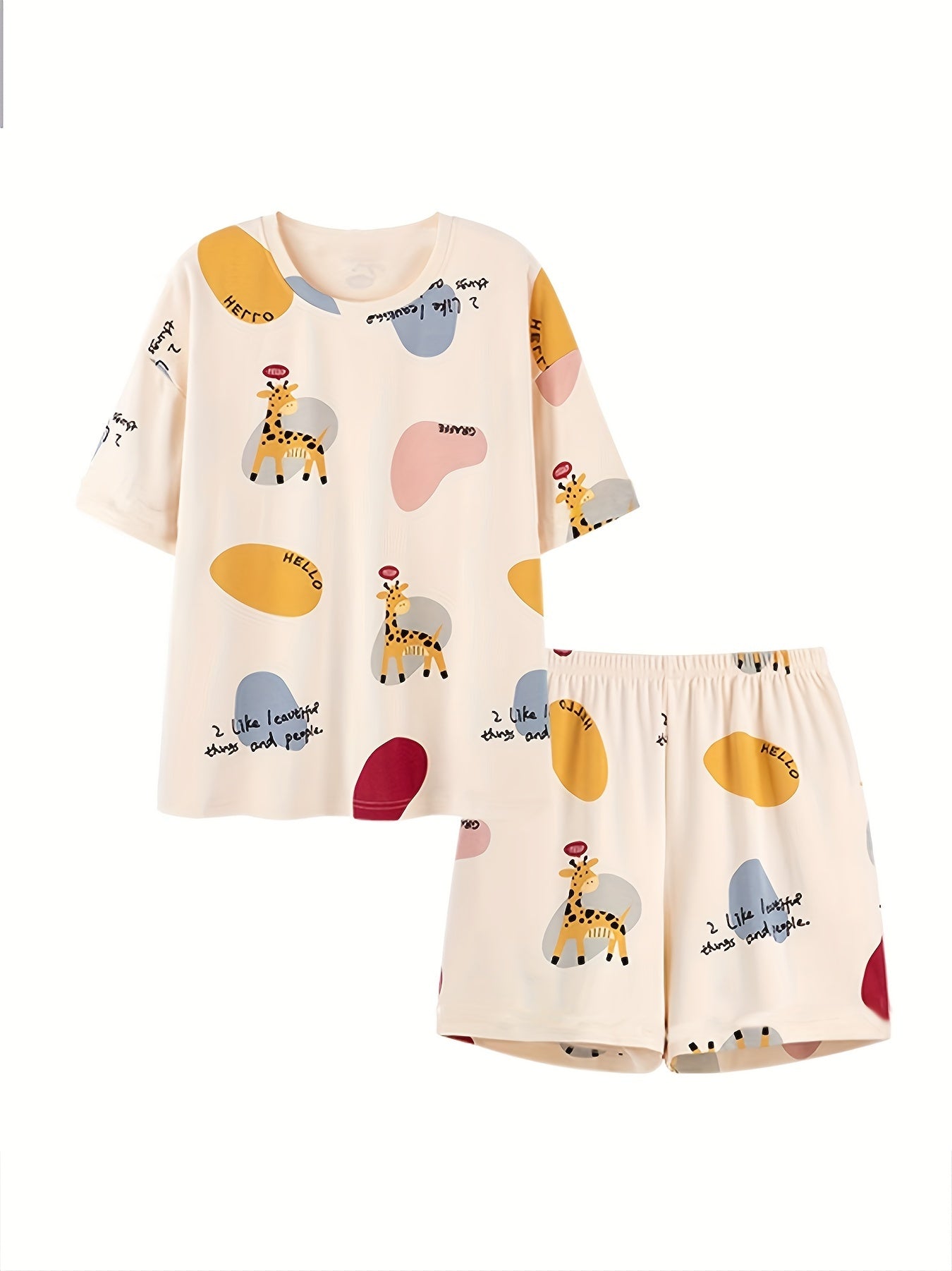 Girl Cartoon Cute and Breathable Summer Loungewear Suit