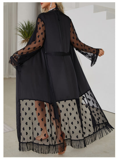 Silk Lace Collage Tassel Fun Robe