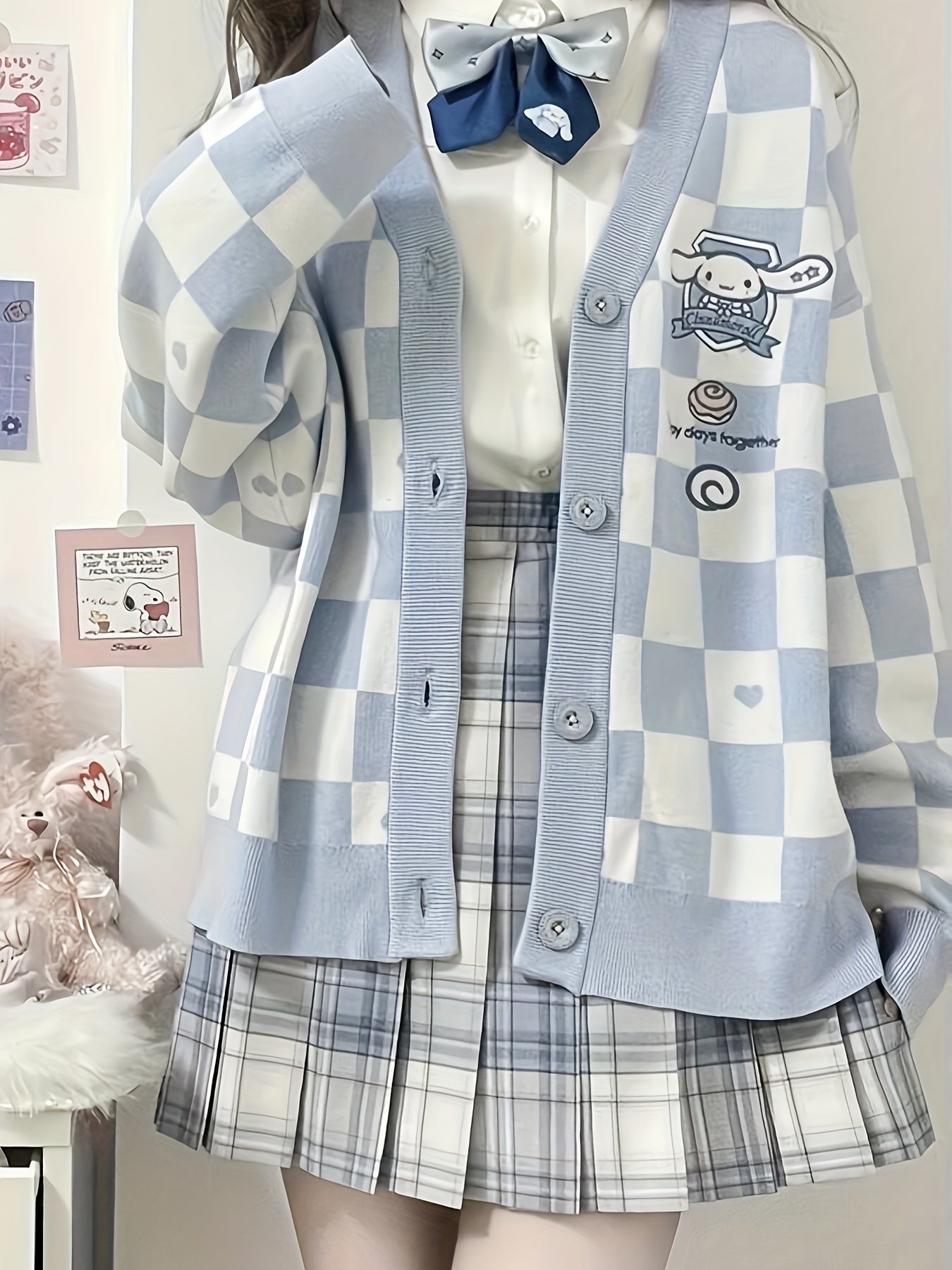 1 Pieces [Authorization] Sanrio Japan Women's Clothing Cute Cardigan Kawaii JK Uniform Cardigan Role Play Sweater