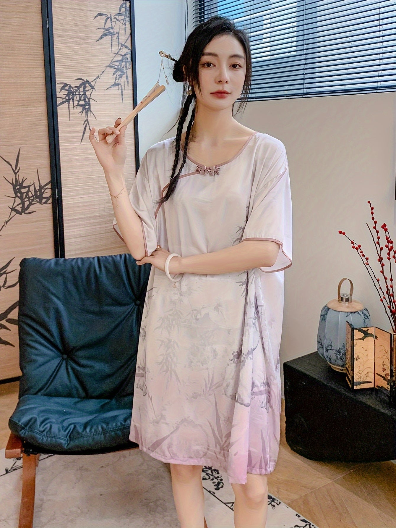 Women's Lace Trim Pajamas Dress Solid Color Sexy Spaghetti Strap Nightdress，Women's Pajamas and Dress