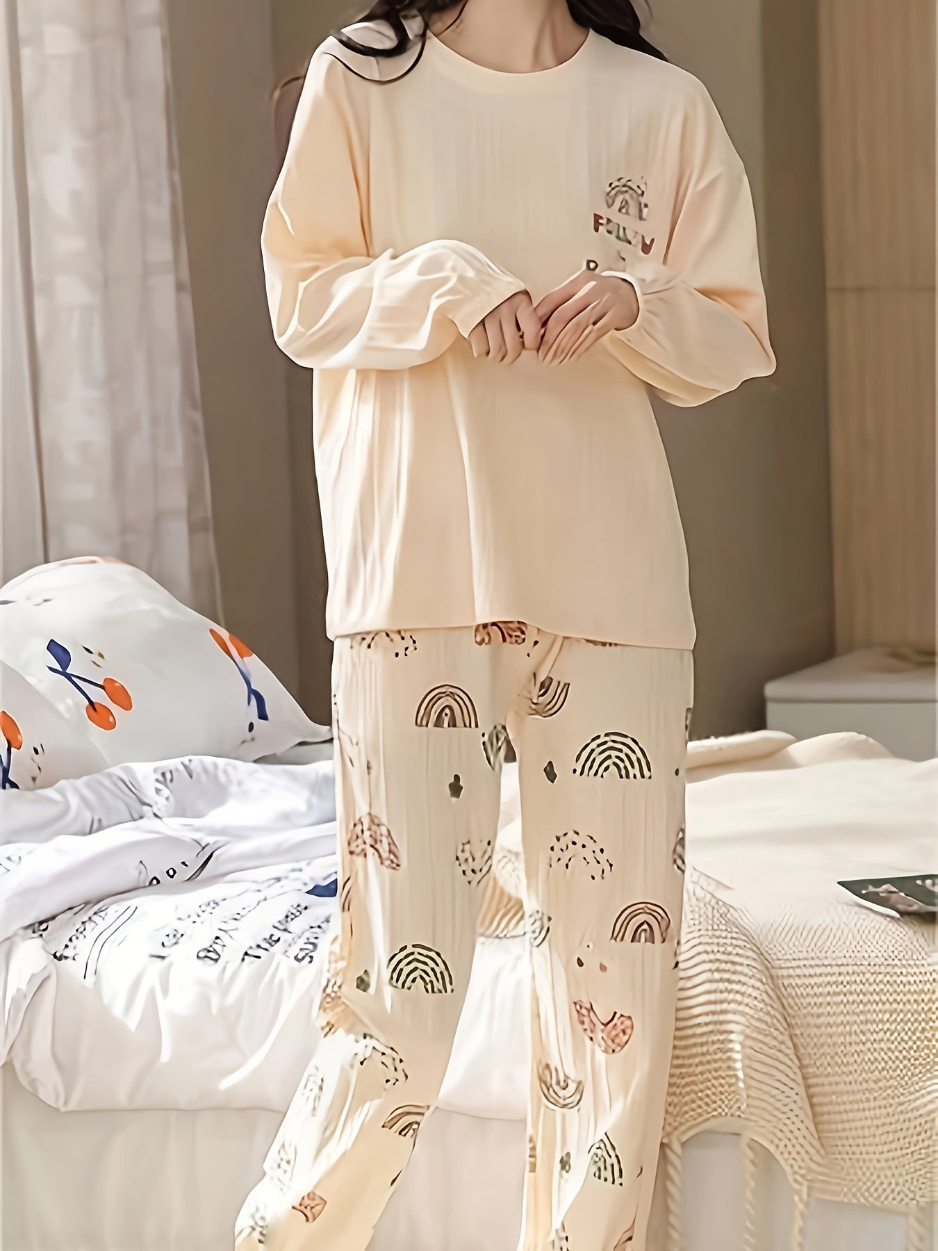 Autumn and Winter New Good-looking Women's Pajamas，Simple Casual Suit，Sweet Homewear