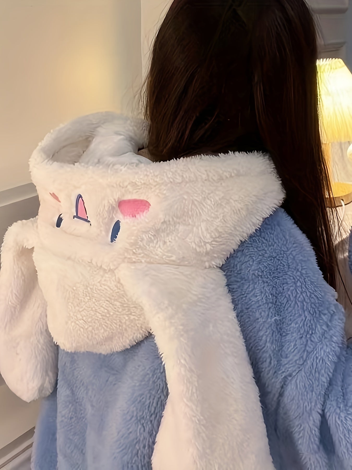 [Authorization] Sanrio Home Wear Women's Plush Thickened Long Nightdress，Hello Kitty Coral Velvet Pajamas Long Sleeve Homewear Thickened Thermal Coral Fleece Homewear，Sweet Cute Pajamas Outerwear Homewear Nightdress