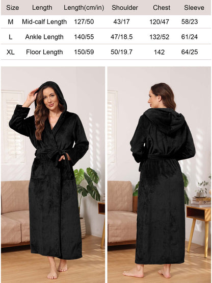 Hellomamma Autumn and Winter Long Belt Velvet Women's Pajamas and Bathrobe - High Quality、Keep Warm、Adjustable Belt、Great Gift to Express Your Care