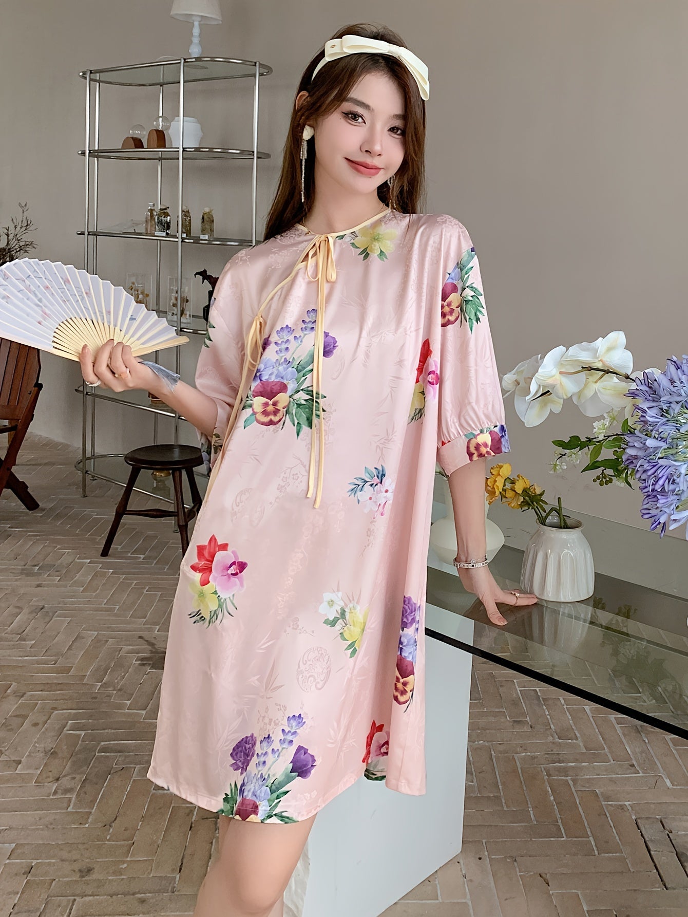 Women's Lace Trim Pajamas Dress Solid Color Sexy Spaghetti Strap Nightdress，Women's Pajamas and Dress