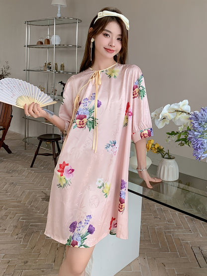 Women's Lace Trim Pajamas Dress Solid Color Sexy Spaghetti Strap Nightdress，Women's Pajamas and Dress